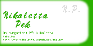 nikoletta pek business card
