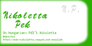 nikoletta pek business card